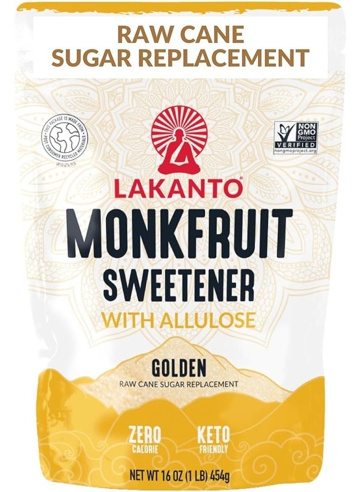 LAKANTO Lacanto Monk Fruit Sweetener with Allulose Golden 1 lb (454 g) - Image 1